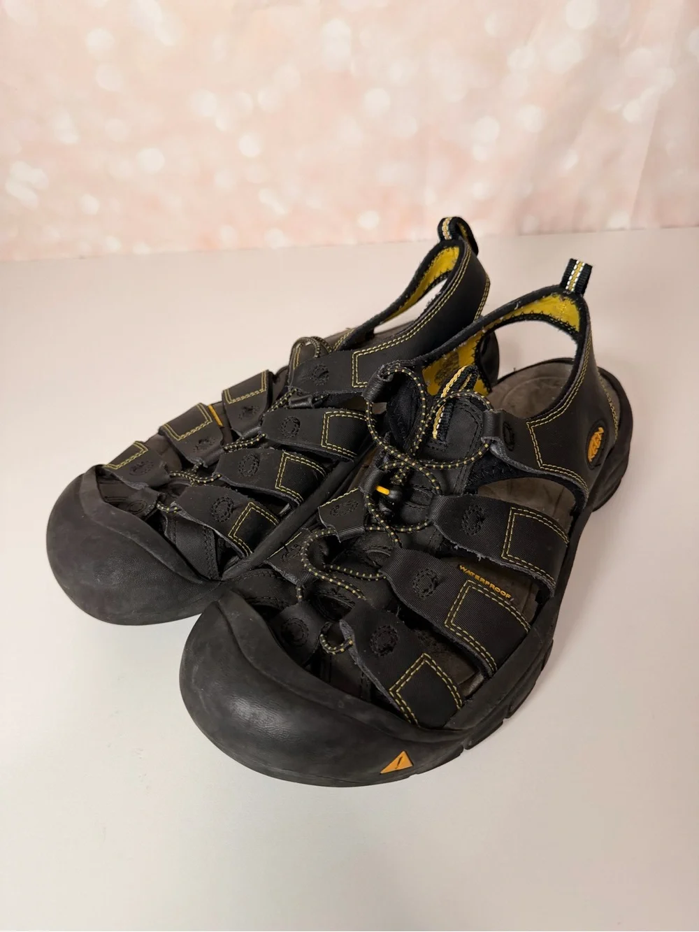 KEEN Men’s Black and Yellow Outdoor Sandals